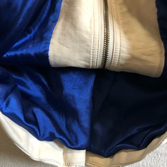 Jou Jou Cream faux leather moto jacket vegan leather - Picture 3 of 6